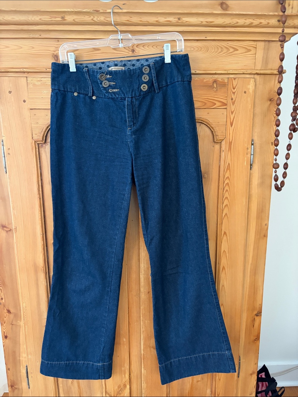 High-Rise Dark Blue Wide-Leg Jeans for Women